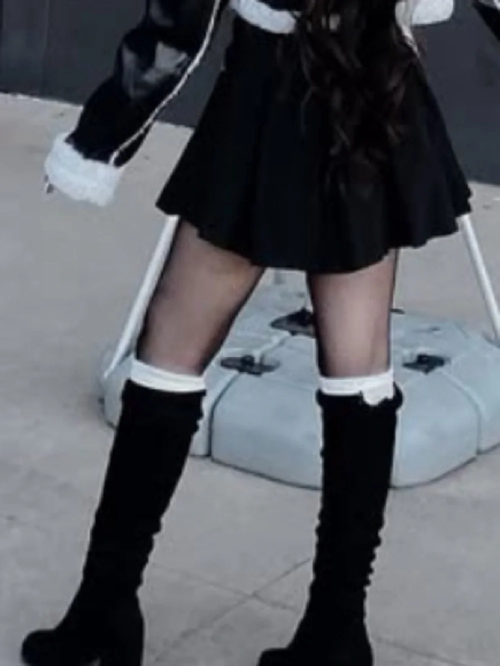 Black thigh high boots